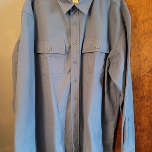 L.L. Bean Men's Chamois Shirt, Traditional Fit, XXL Light Blue